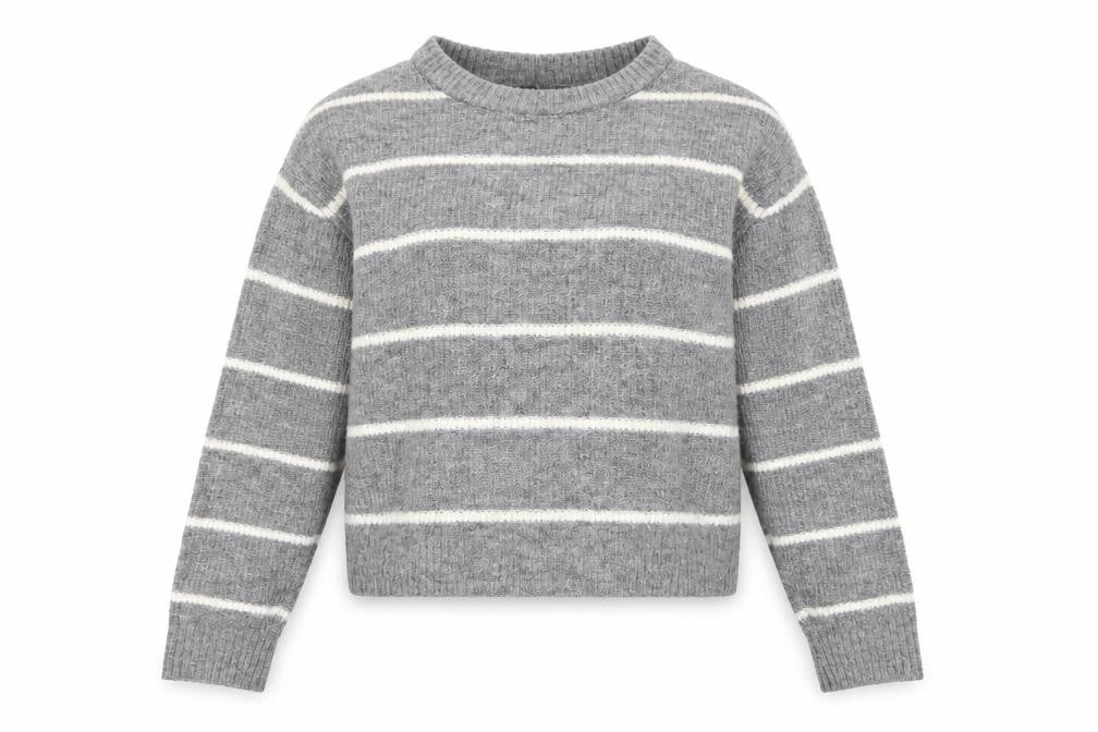 H&M Womens Grey Striped  Pullover Jumper Size S