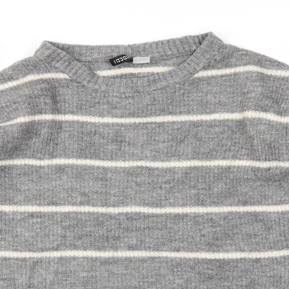 H&M Womens Grey Striped  Pullover Jumper Size S