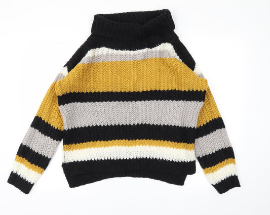 SELECT  Womens Yellow Striped  Pullover Jumper Size 12