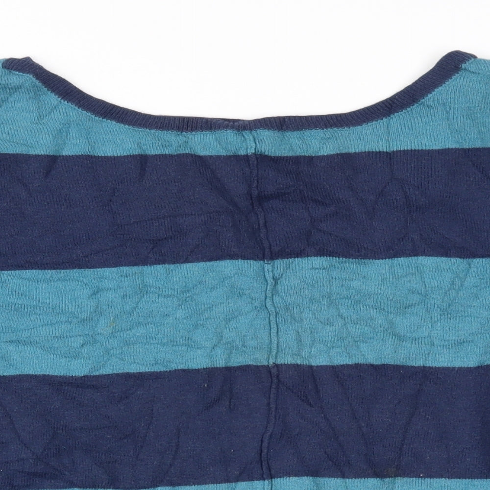 Dorothy Perkins Womens Blue Striped  Basic T-Shirt Size 10