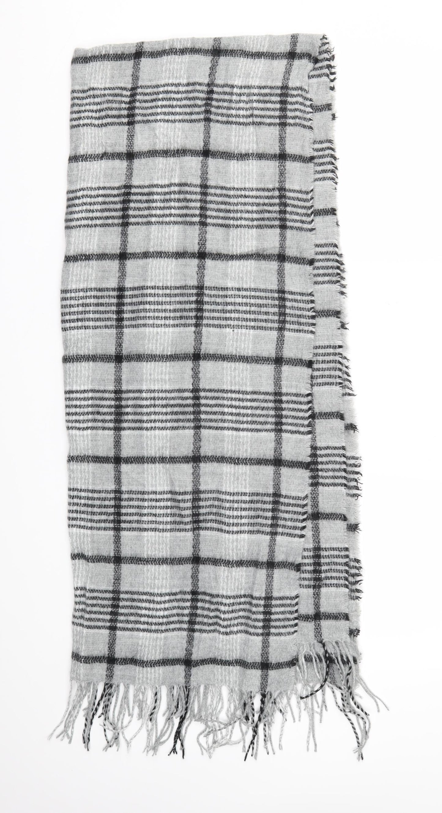Preworn Unisex Grey Check   Scarf