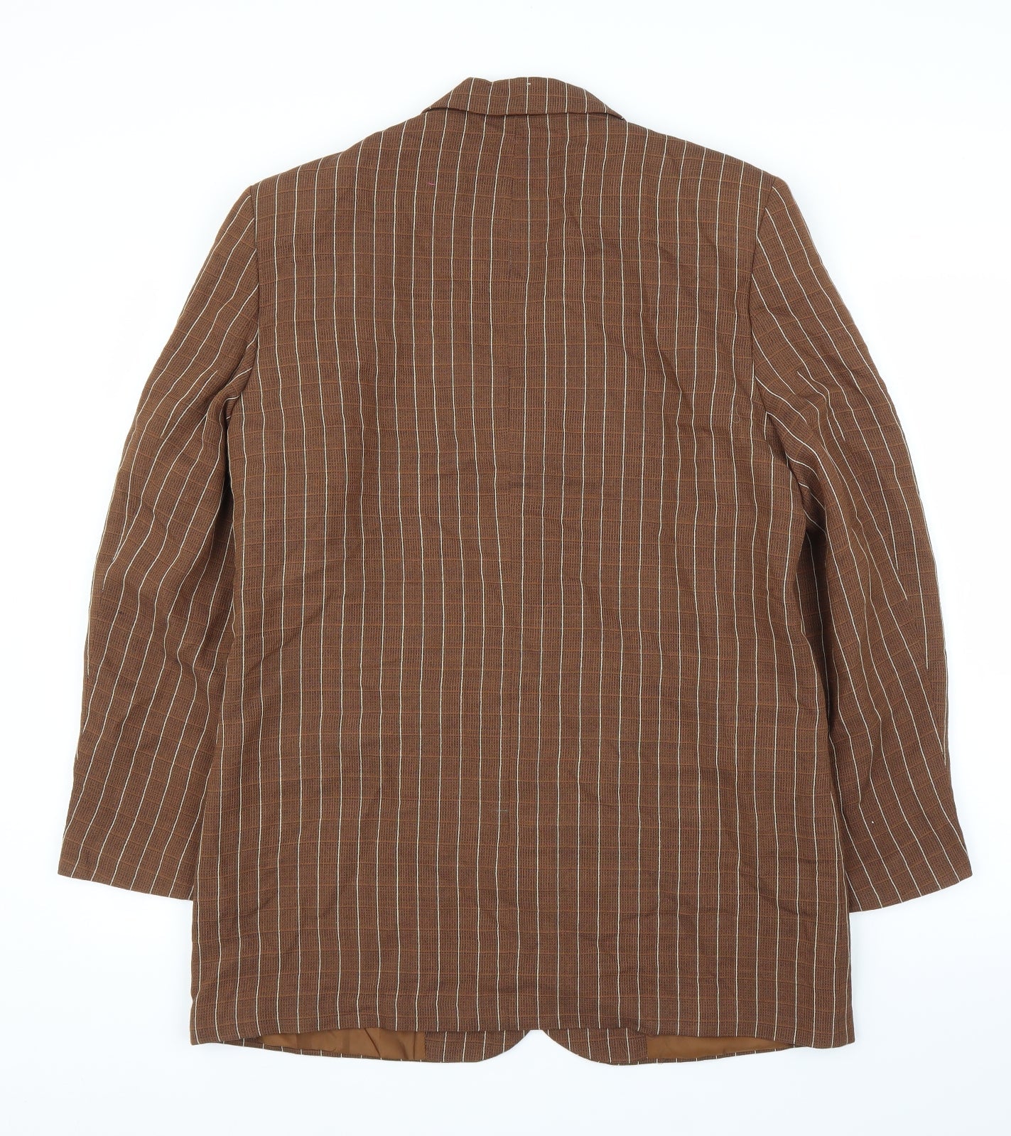 Chose Womens Brown Striped  Jacket Suit Jacket Size 14