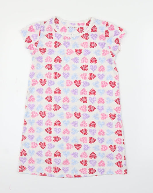 Nutmeg Girls White   Tunic T-Shirt Size 8-9 Years  - Loveheart