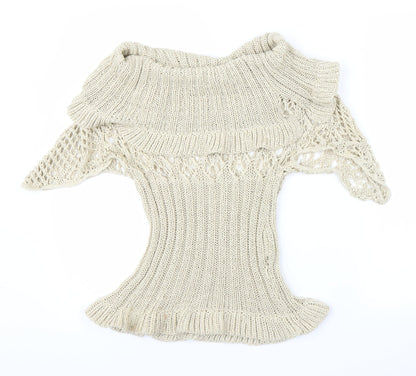 Preloved Ogo Womens Beige   Pullover Jumper Size S - Front