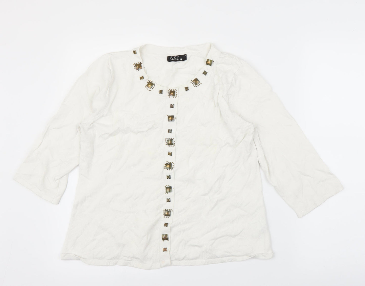 Sky Designs Womens White   Basic Blouse Size M