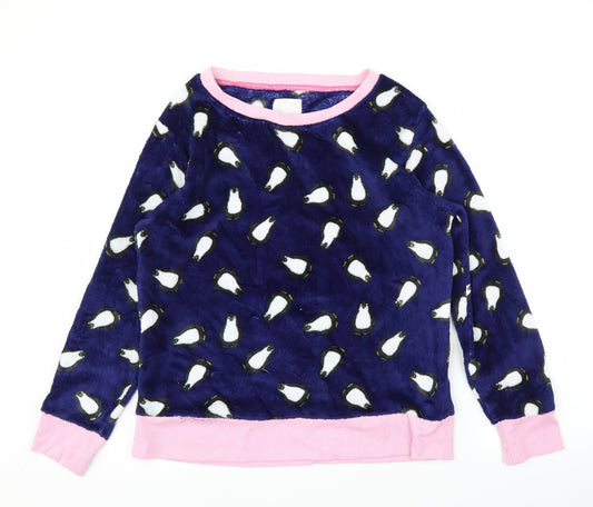 Matalan Womens Blue Solid  Top Pyjama Top Size M  - Penguin