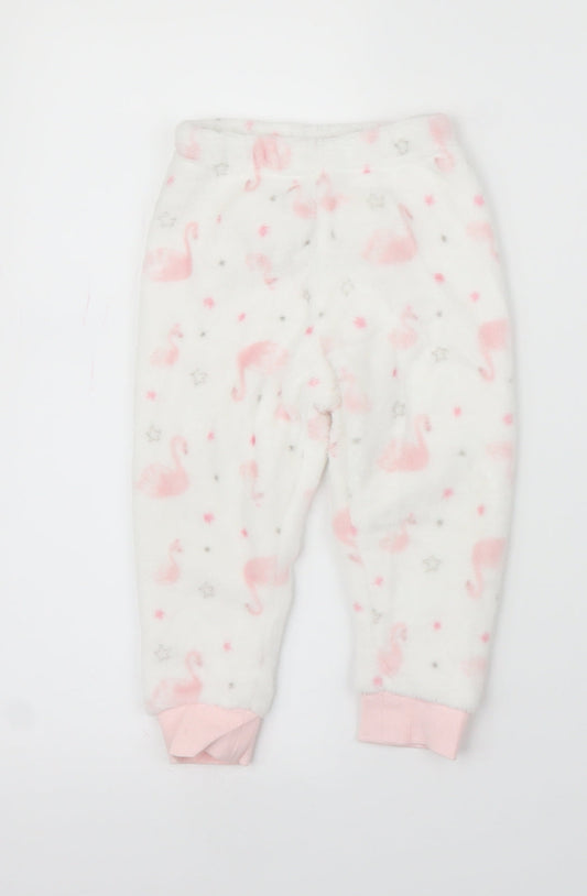Matalan Girls White   Sweatpants Trousers Size 12 Months