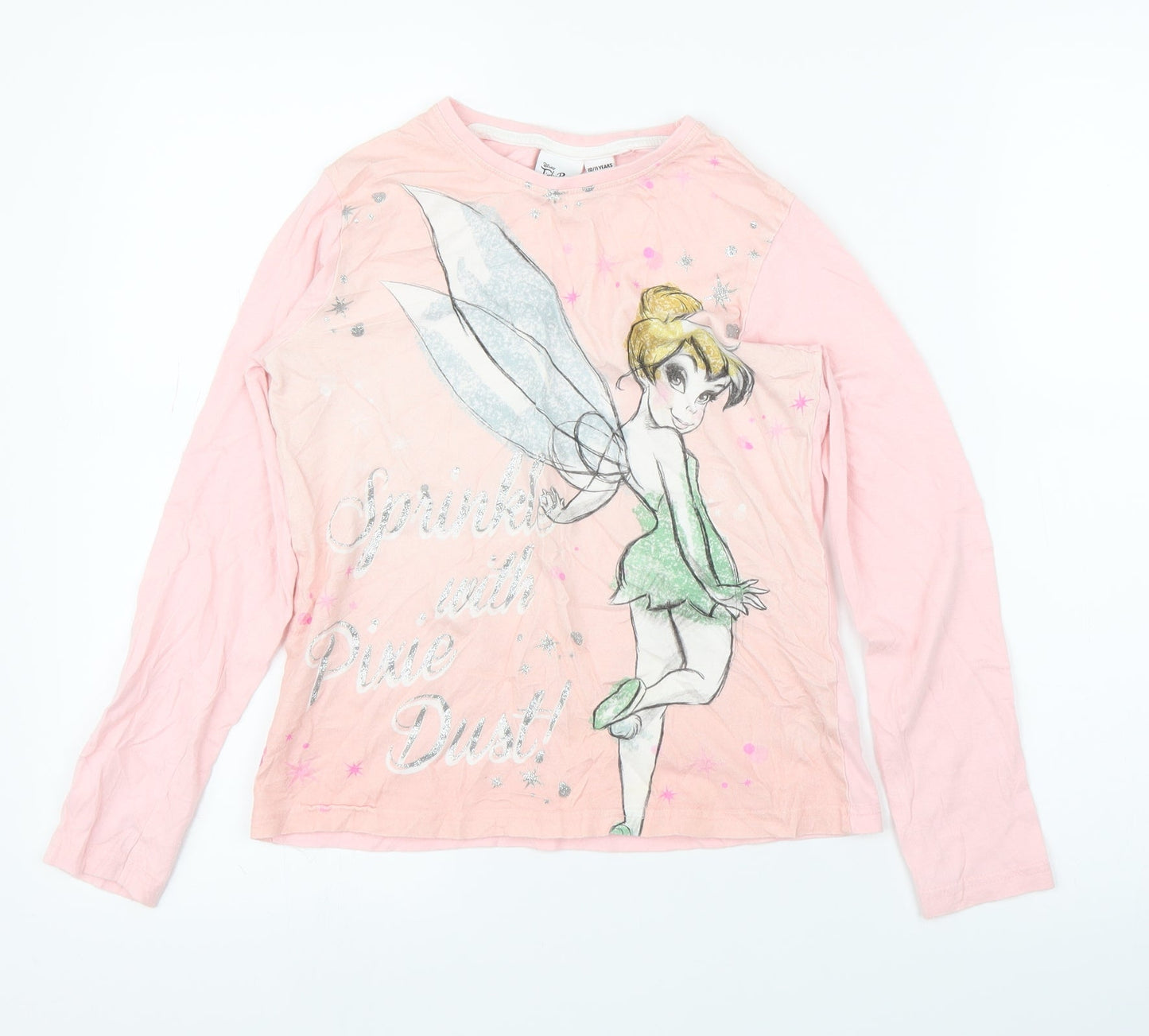 Young Dimension Girls Pink   Basic T-Shirt Size 10 Years  - Tinkerbell