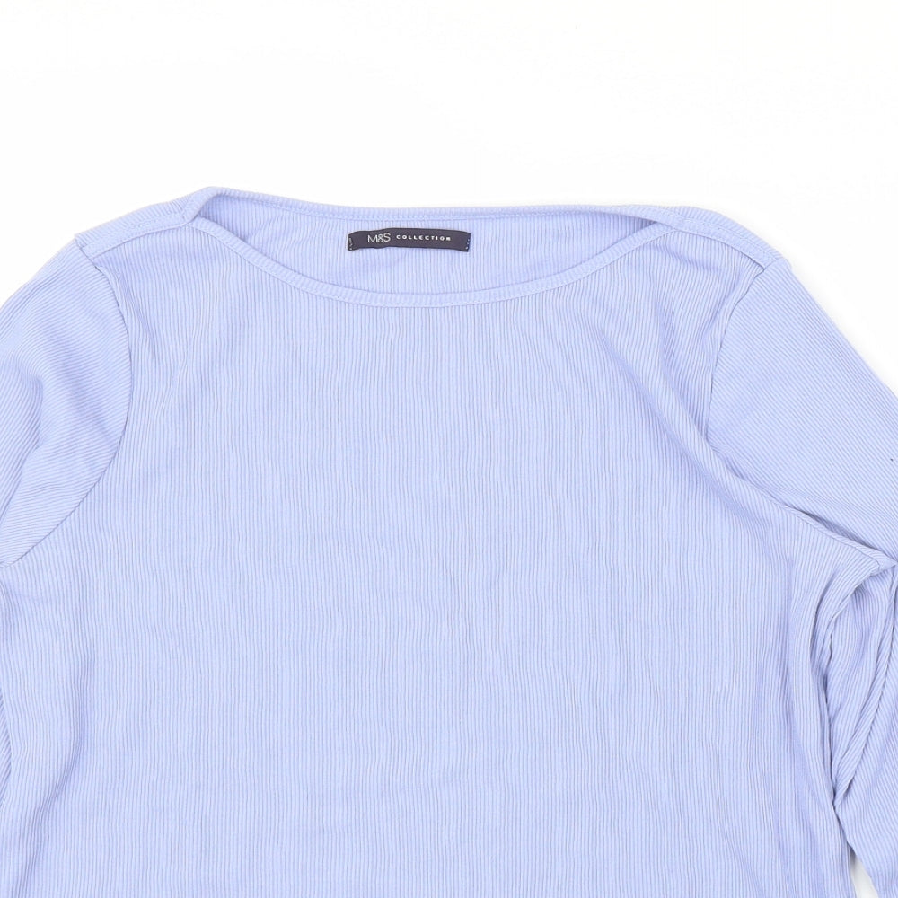 M&S Womens Blue   Basic Blouse Size 14