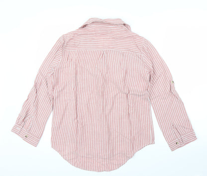 Preloved Primark Womens Pink Striped  Basic Button-Up Size 10 - Back