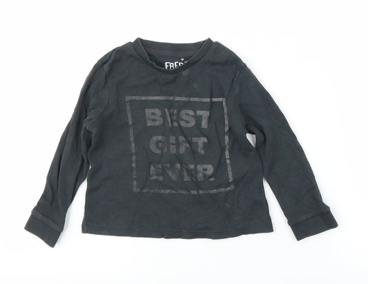 Fred & Flo Boys Grey   Basic T-Shirt Size 12-18 Months