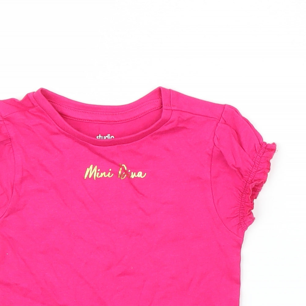 Studio Girls Pink   Basic T-Shirt Size 12-18 Months