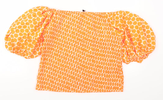 Very Womens Orange Polka Dot  Basic Blouse Size 18