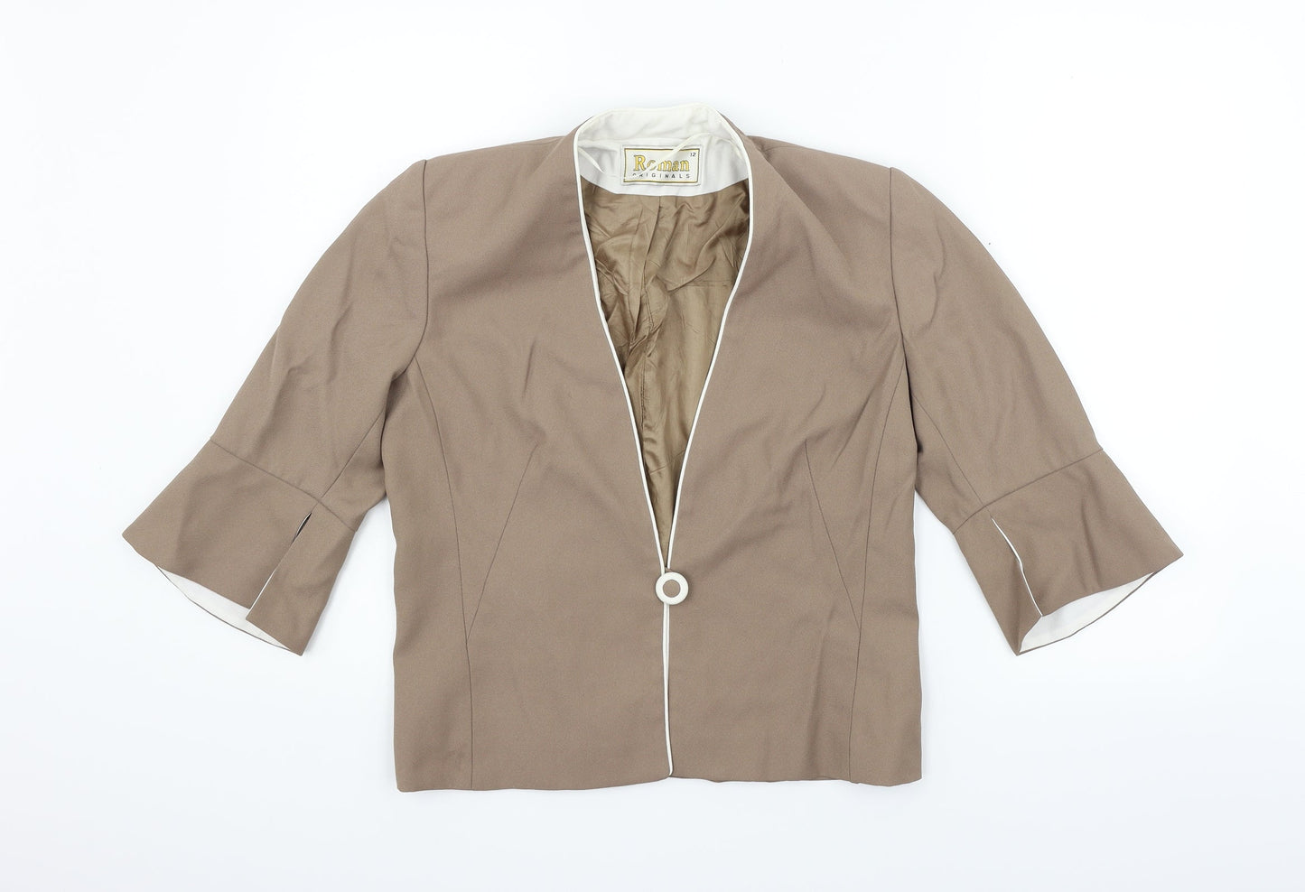 Roman Womens Beige   Jacket Blazer Size 12