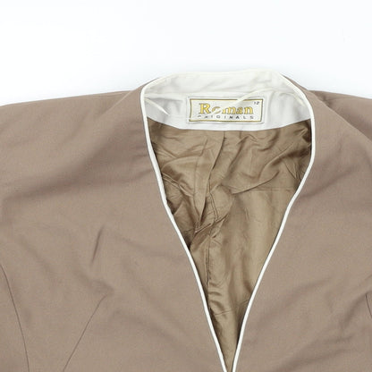 Preloved Roman Womens Beige   Jacket Blazer Size 12 - Detail
