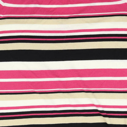 Preloved Marks and Spencer Womens Pink Striped  Pullover Jumper Size 16 - Label
