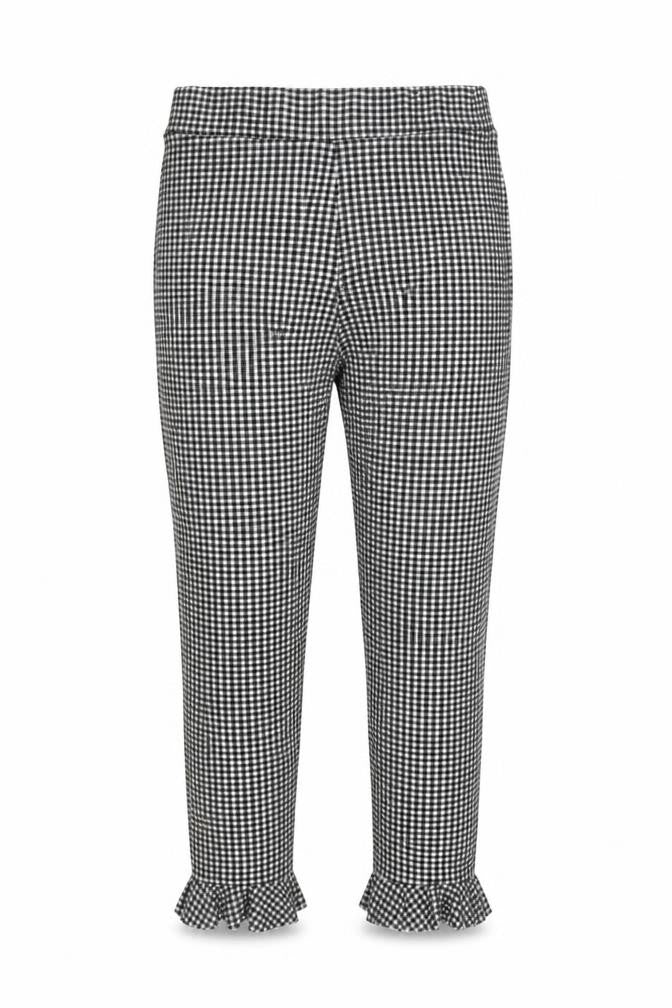Select Girls Black Check  Jegging Trousers Size 10 Years - Frill Detail