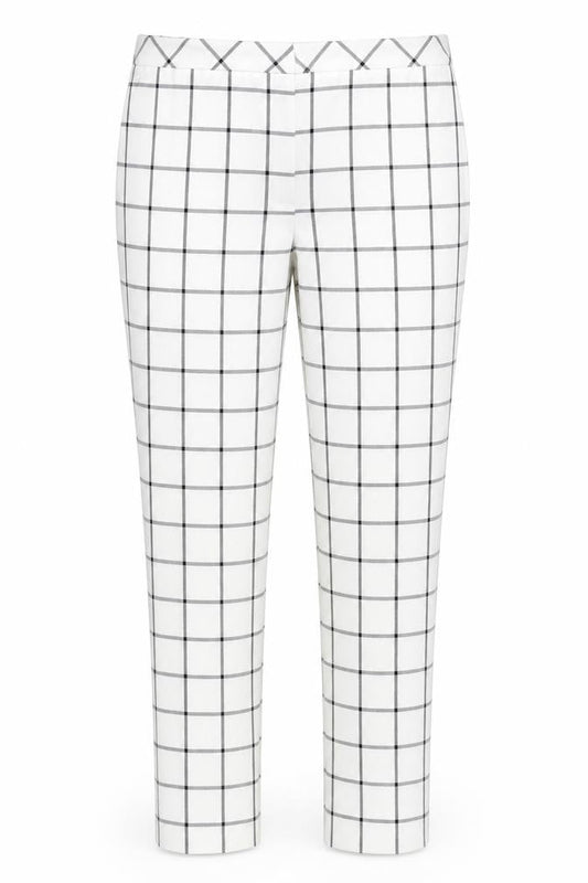 Primark Womens White Check  Trousers  Size 14 L29 in