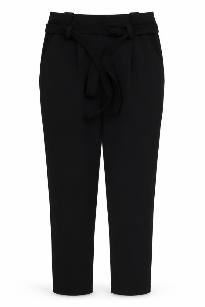 Preworn Womens Black   Trousers  Size 14 L29 in - Frill Detail