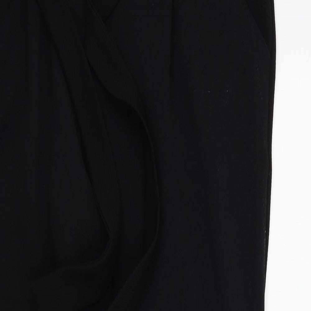 Preworn Womens Black   Trousers  Size 14 L29 in - Frill Detail