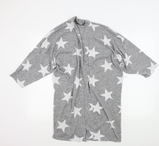 Boohoo Womens Grey Geometric  Cape Jumper Size M  - STARS