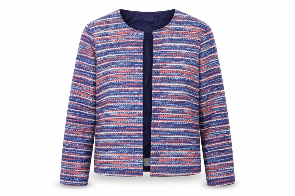 Anna De Lancay Womens Blue Striped  Jacket  Size M