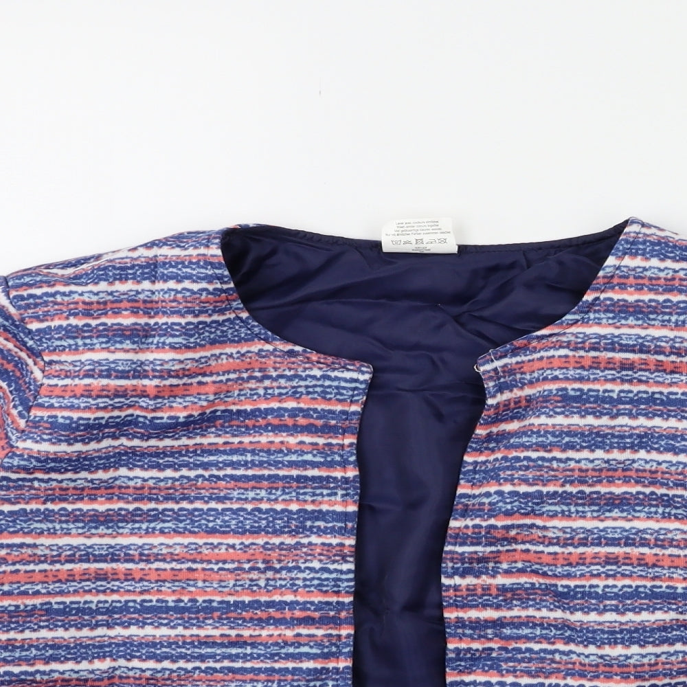 Anna De Lancay Womens Blue Striped  Jacket  Size M
