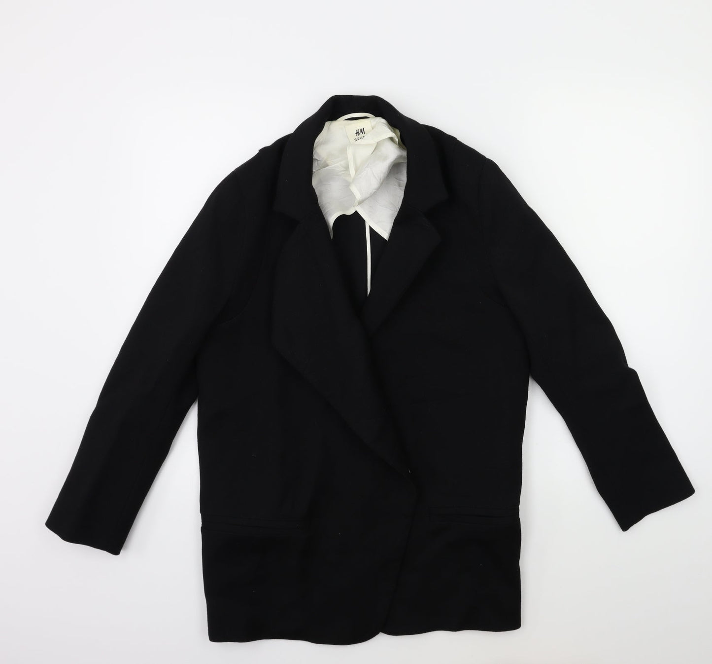 H&M Womens Black   Overcoat Coat Size 4