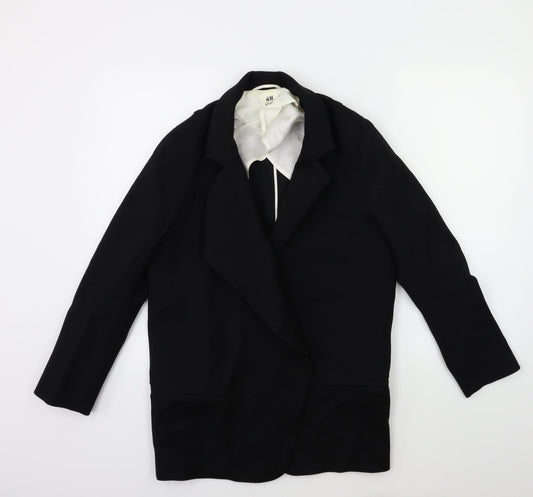 H&M Womens Black   Overcoat Coat Size 4