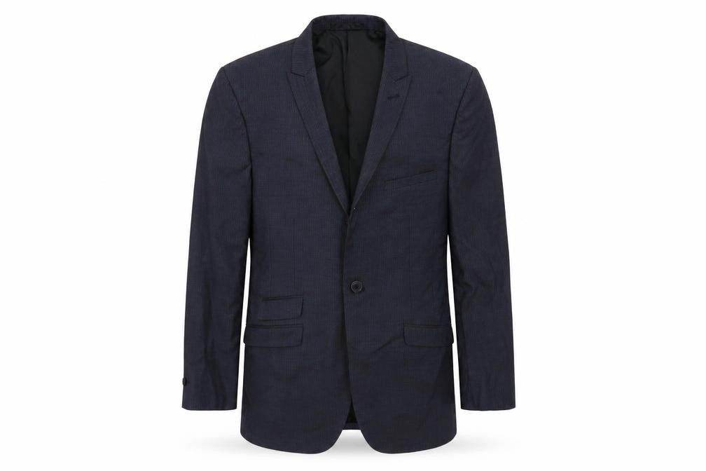 165 Mens Blue Striped  Jacket Suit Jacket Size 38