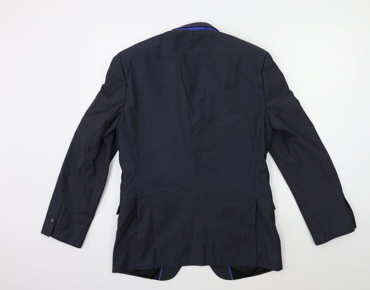 165 Mens Blue Striped  Jacket Suit Jacket Size 38
