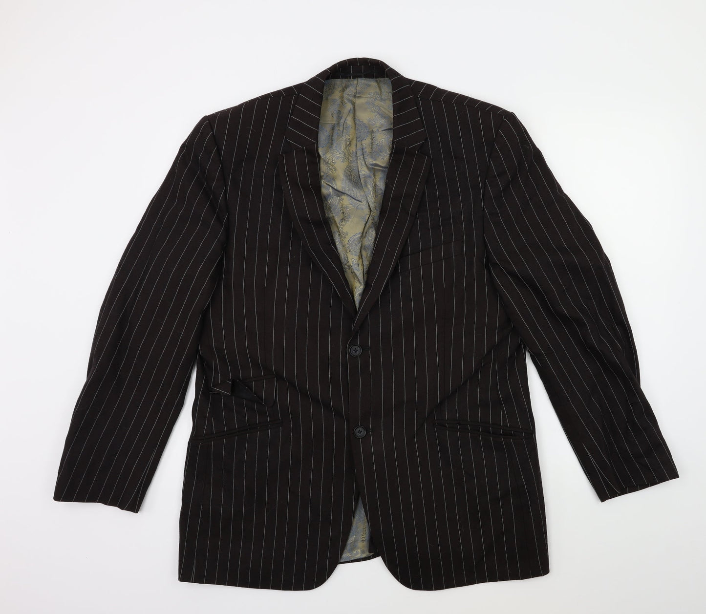 REMUS Mens Brown Striped  Jacket Suit Jacket Size 42