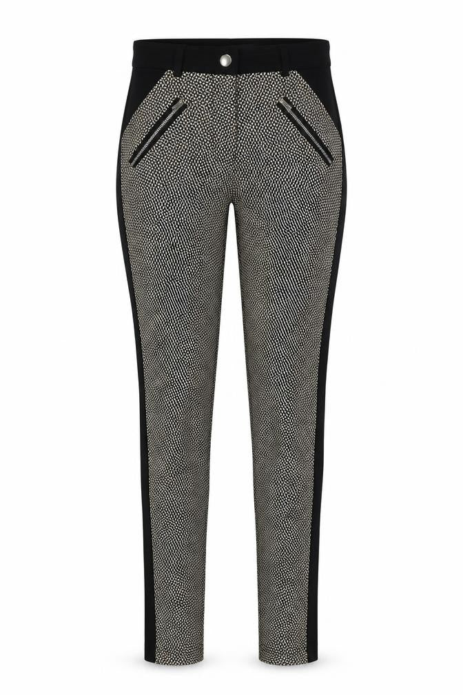 Atmosphere Womens Beige Geometric  Trousers  Size 8 L29 in