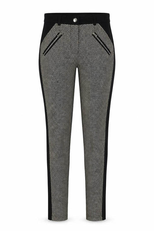 Atmosphere Womens Beige Geometric  Trousers  Size 8 L29 in