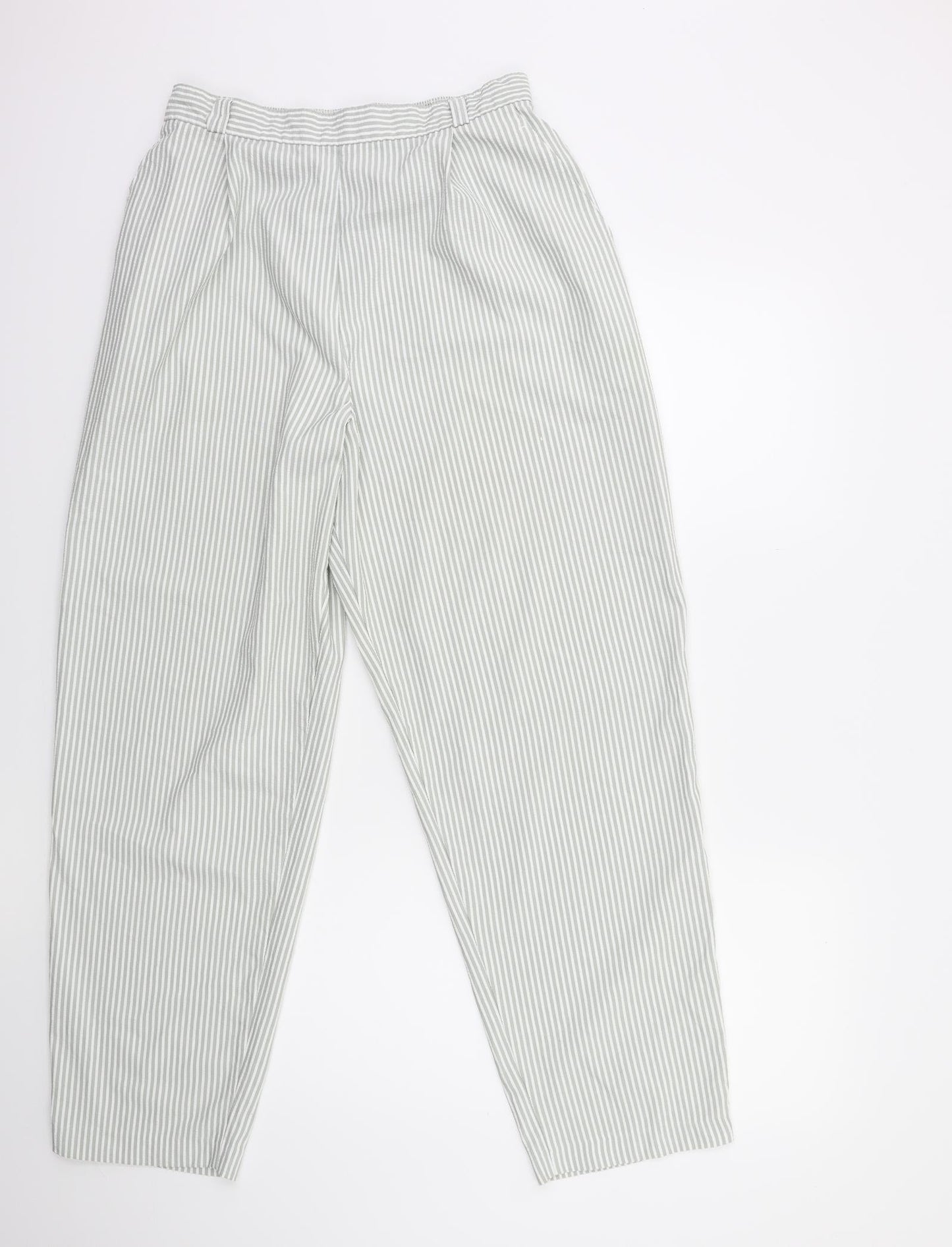 Marks and Spencer Womens Green Striped  Trousers  Size 18 L30 in