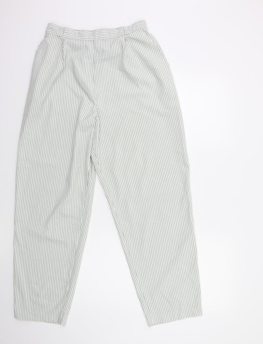 Marks and Spencer Womens Green Striped  Trousers  Size 18 L30 in