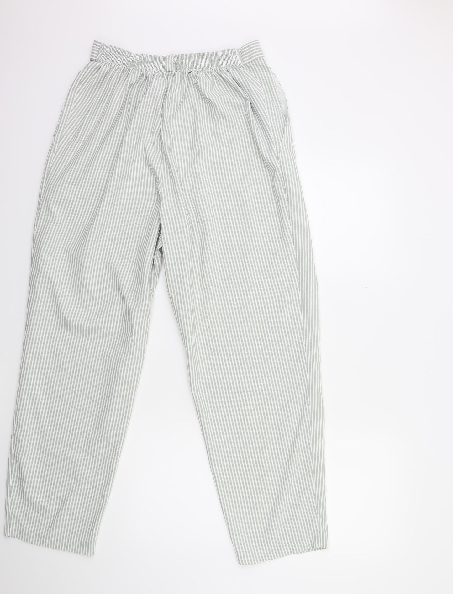 Marks and Spencer Womens Green Striped  Trousers  Size 18 L30 in