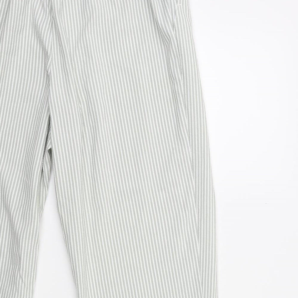 Marks and Spencer Womens Green Striped  Trousers  Size 18 L30 in