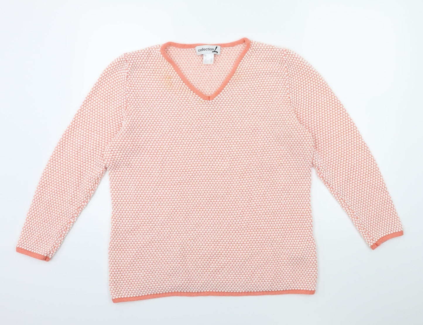 Collections Womens Orange  Knit Pullover Jumper Size 20
