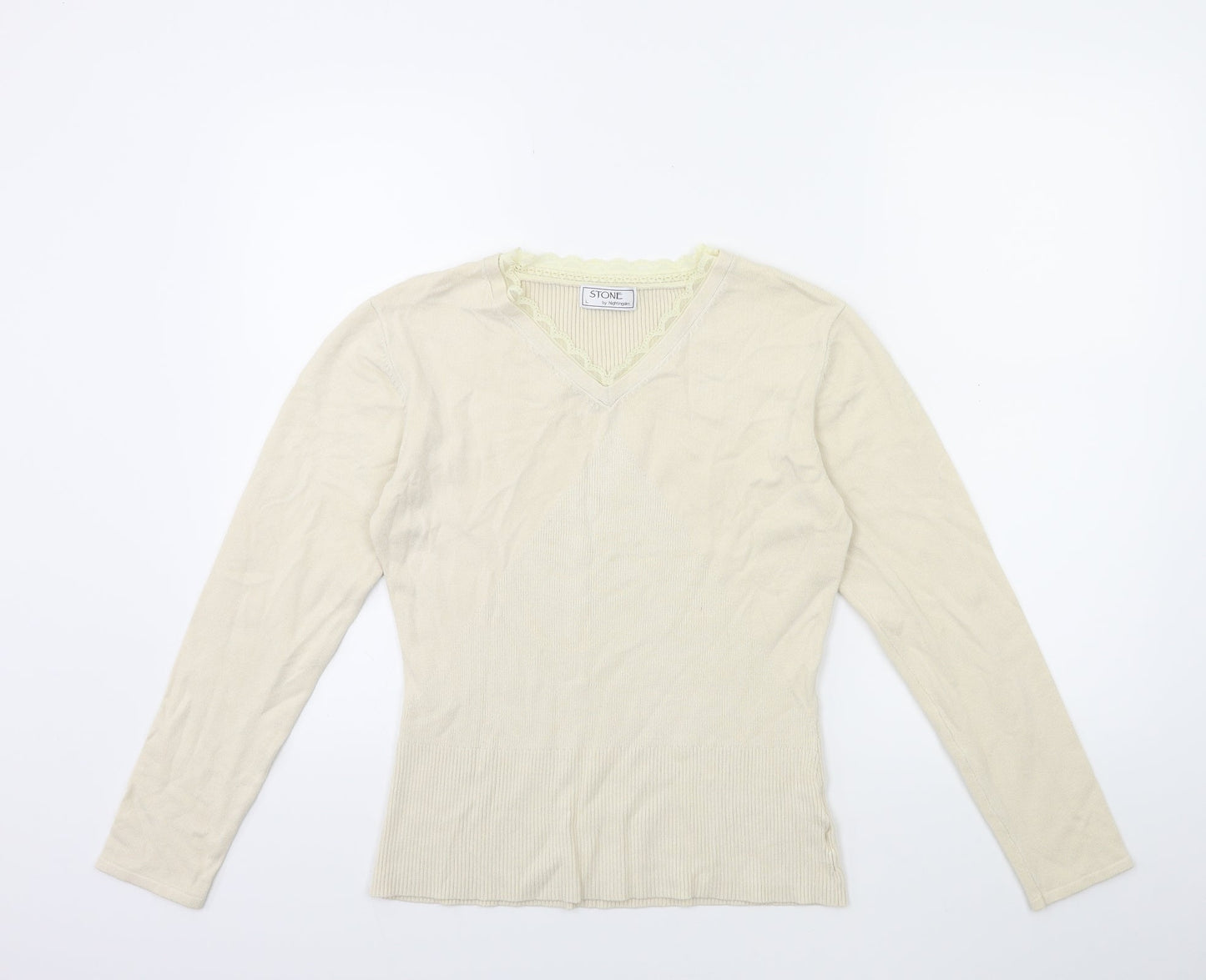 Nightingales Womens Beige  Knit Pullover Jumper Size L