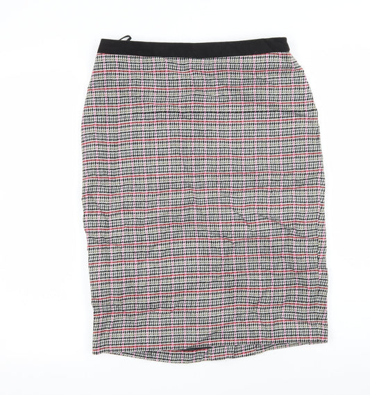 Clements Ribeiro Womens Grey Check  Straight & Pencil Skirt Size 10