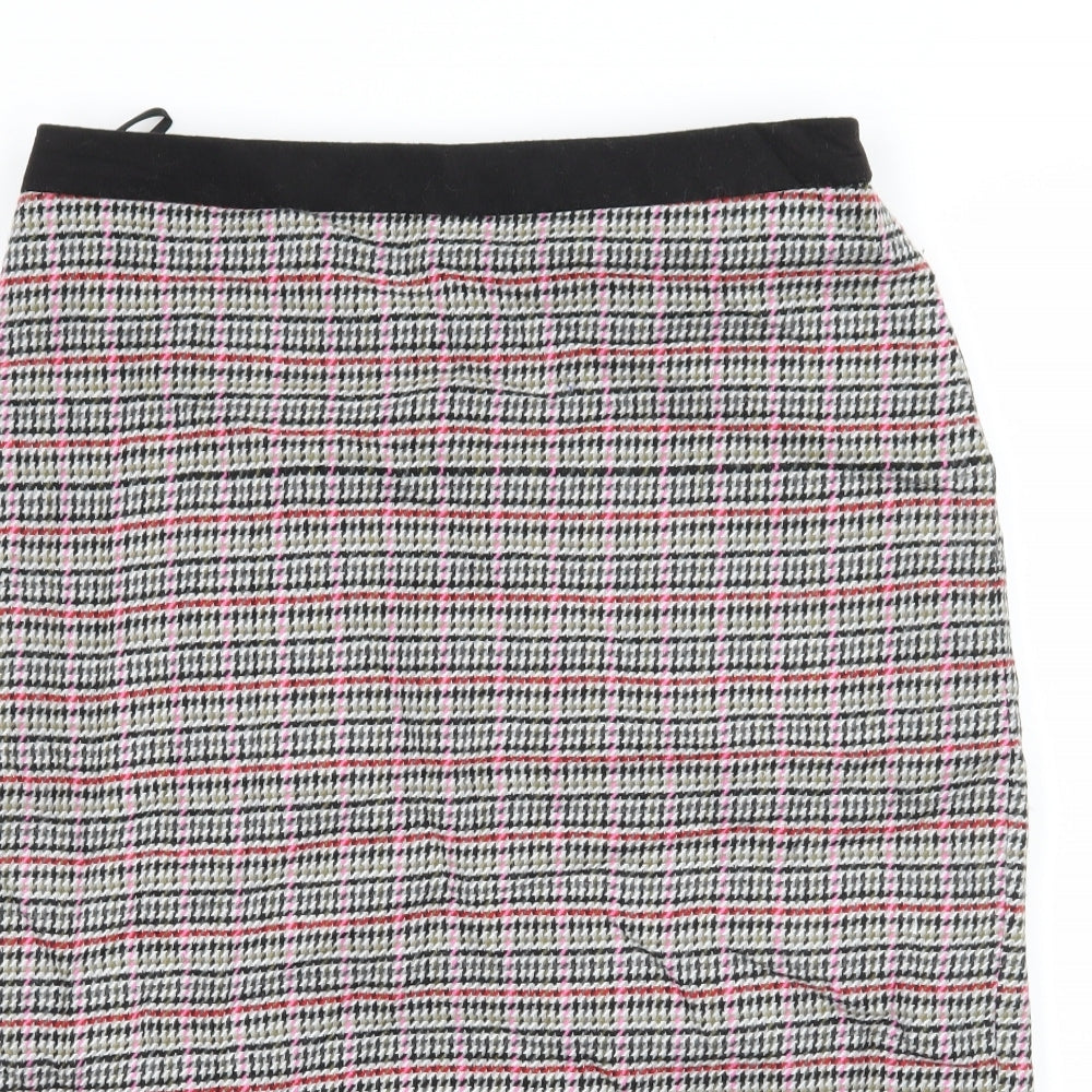Clements Ribeiro Womens Grey Check  Straight & Pencil Skirt Size 10