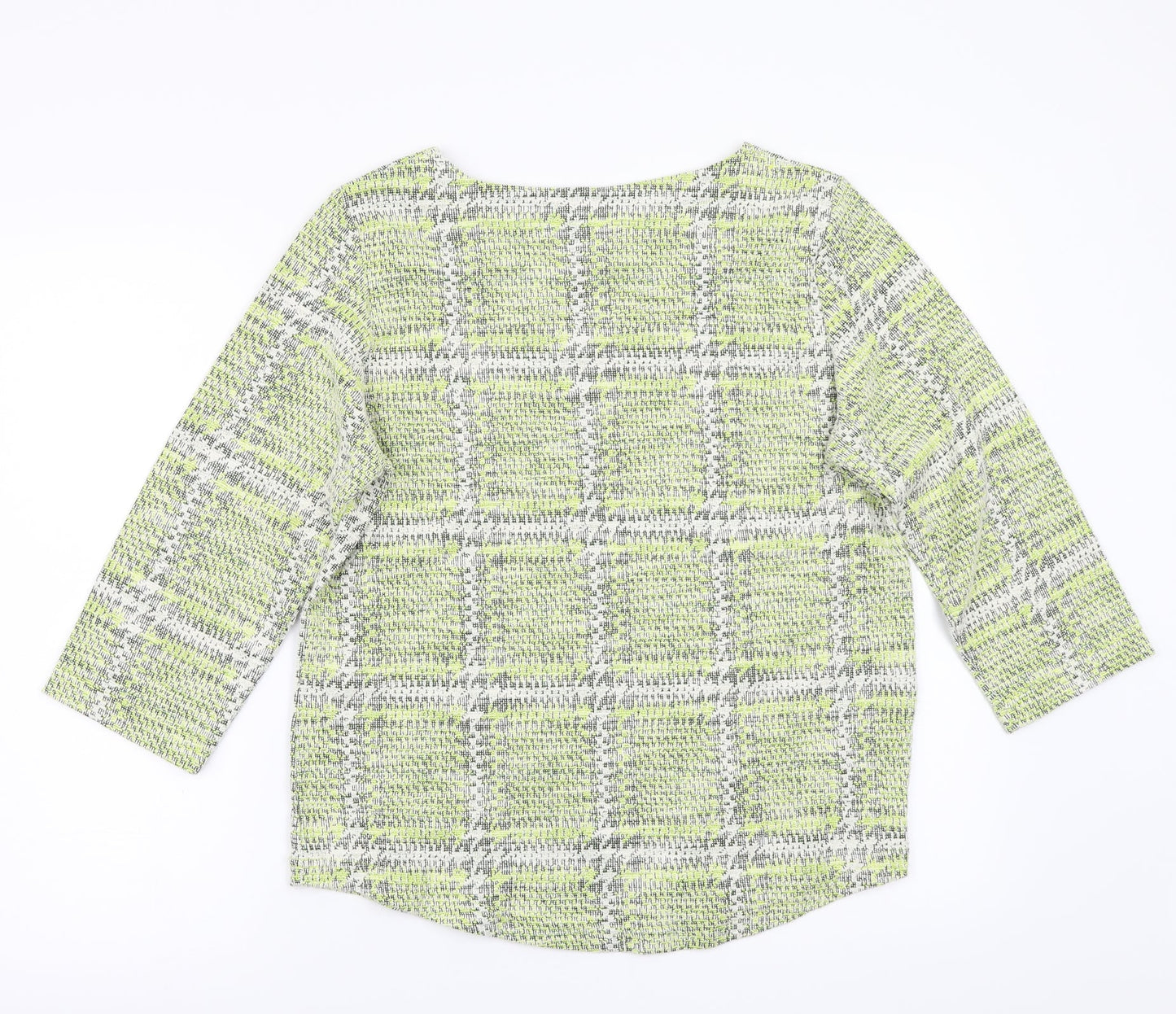 Nugmeg Womens Green Check  Basic T-Shirt Size 12