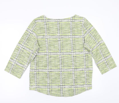 Preloved Nugmeg Womens Green Check  Basic T-Shirt Size 12 - Back