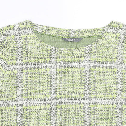 Preloved Nugmeg Womens Green Check  Basic T-Shirt Size 12 - Detail