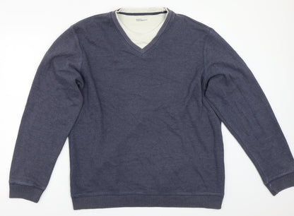 Easy Mens Blue   Pullover Jumper Size L