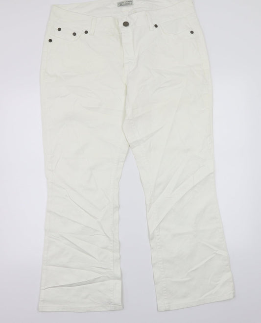 Raiders Womens White   Straight Jeans Size 18 L28 in