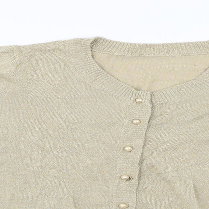 Preloved BHS  Womens Beige   Cardigan Jumper Size 16 - Detail