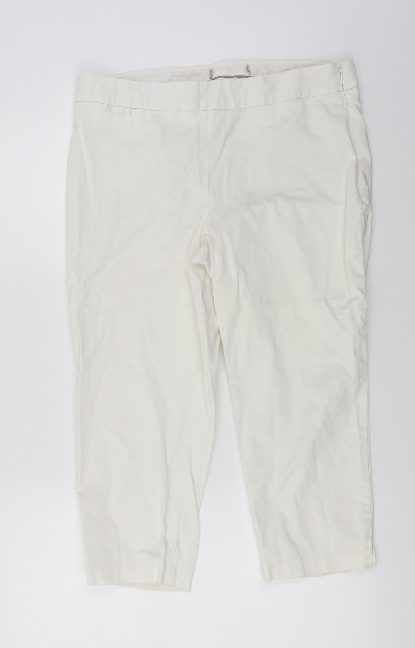 Preworn  Womens White   Cropped Trousers Size 32 in