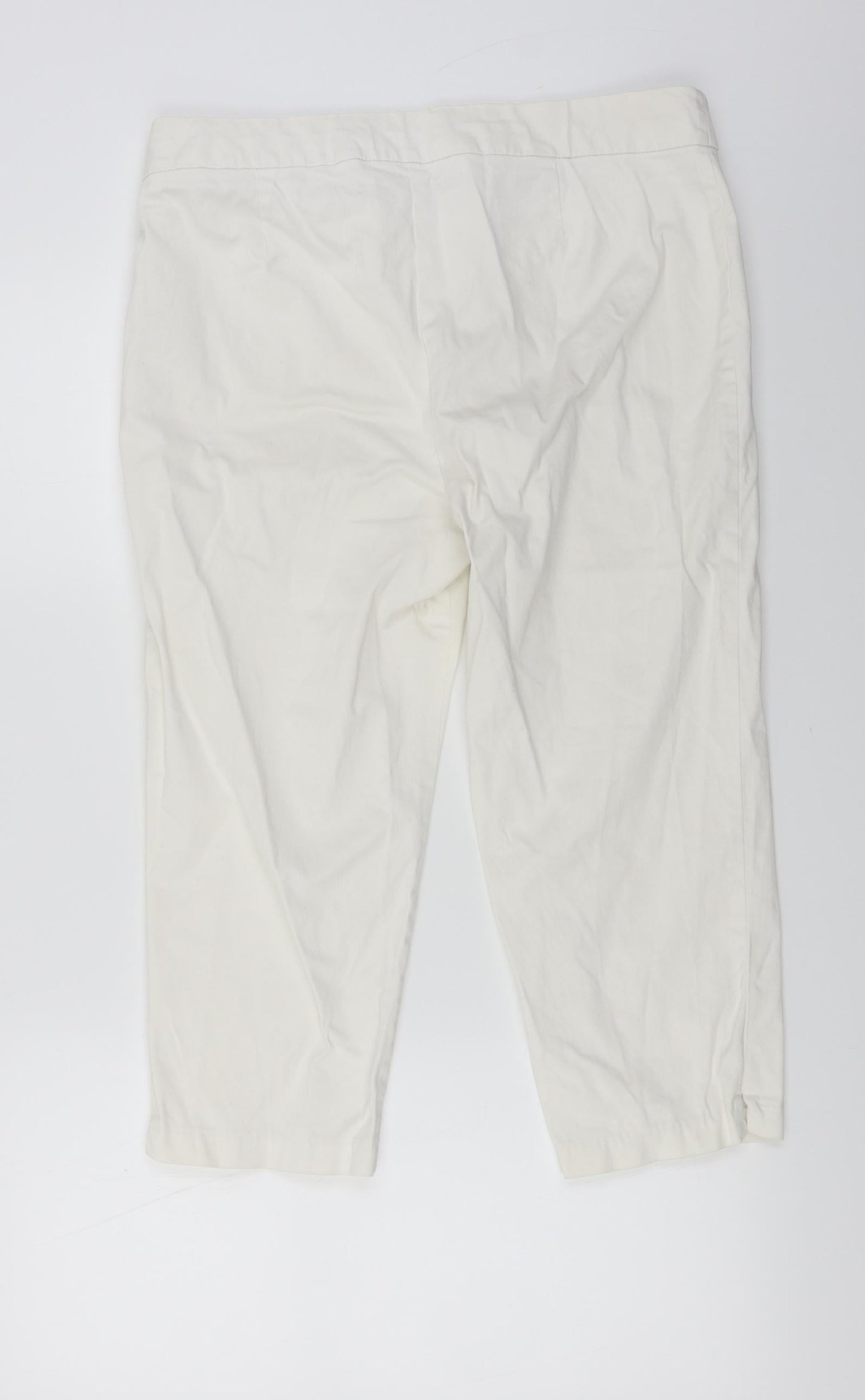 Preworn  Womens White   Cropped Trousers Size 32 in